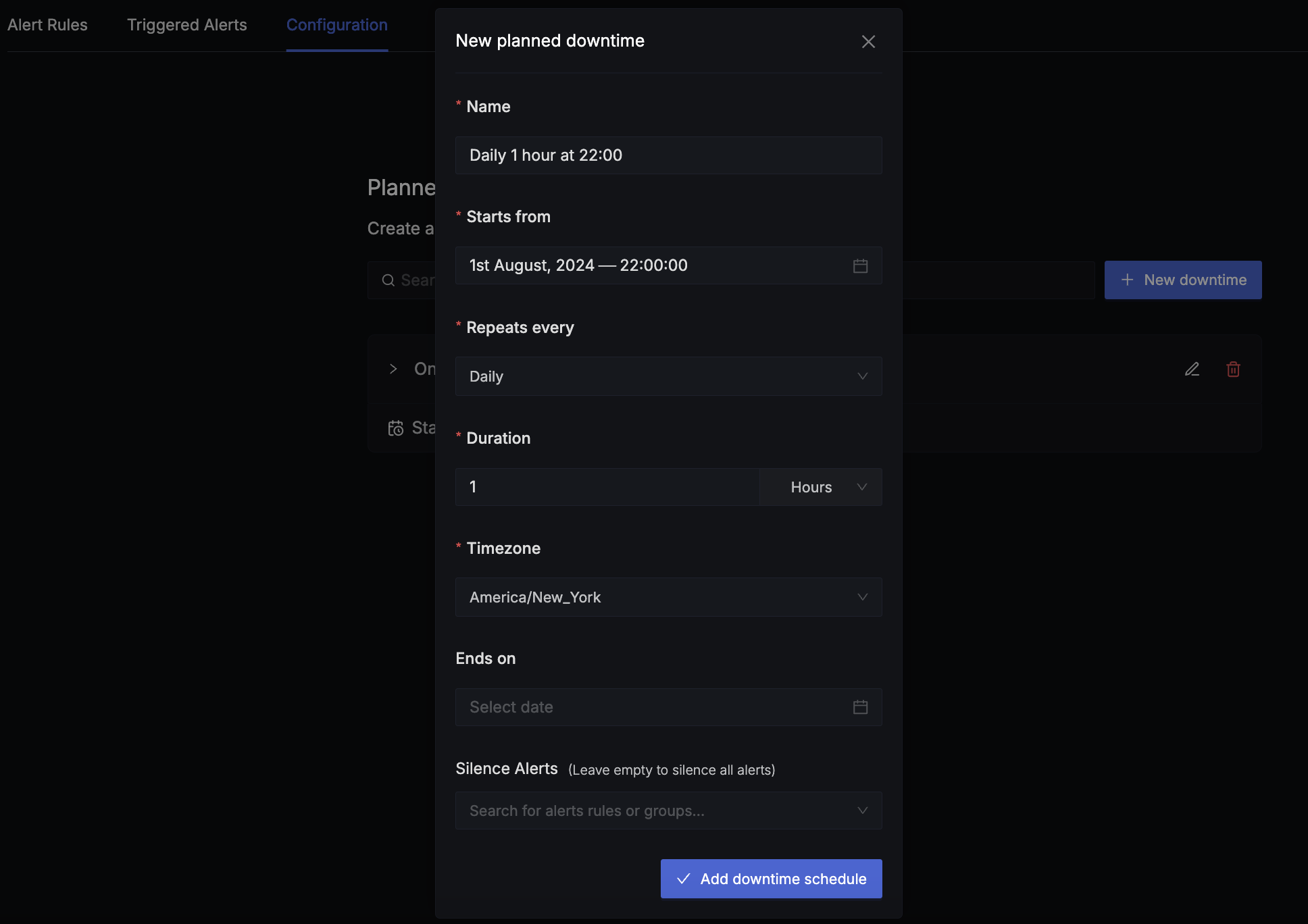 recurring maintenance window